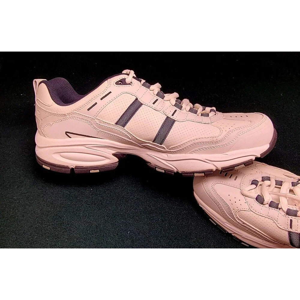 Skechers Vigor 2.0 Memory Foam Walking Shoes White/Navy Men’s Size 9.5 EUC